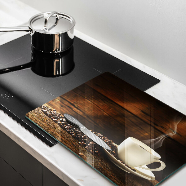 Sklenená doska na krájanie Drevená šálka na kávu