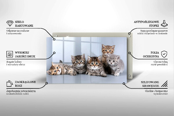 Sklenená doska na krájanie Sladké mačiatka