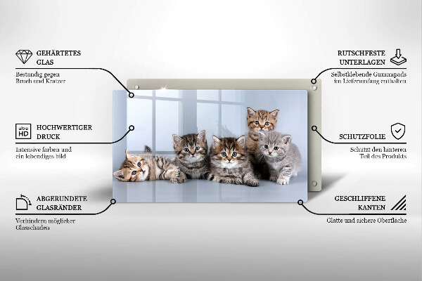 Sklenená doska na krájanie Sladké mačiatka