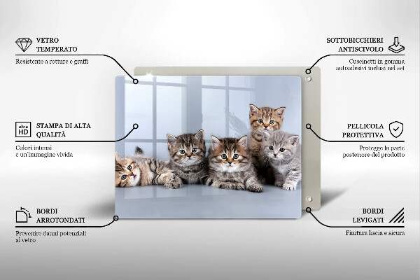 Sklenená doska na krájanie Sladké mačiatka