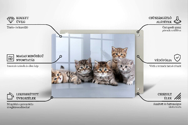 Sklenená doska na krájanie Sladké mačiatka