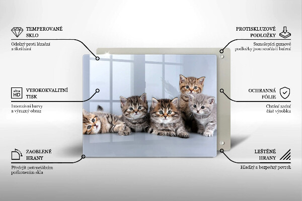 Sklenená doska na krájanie Sladké mačiatka