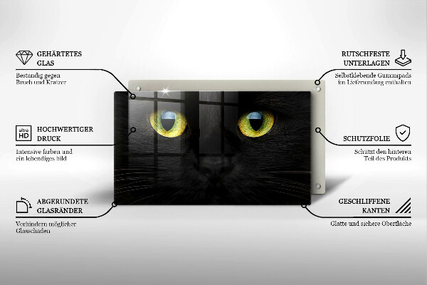 Sklenená doska na krájanie Zvieracie mačacie oči