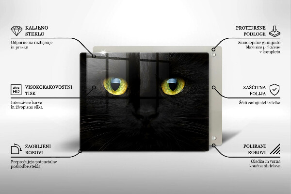 Sklenená doska na krájanie Zvieracie mačacie oči