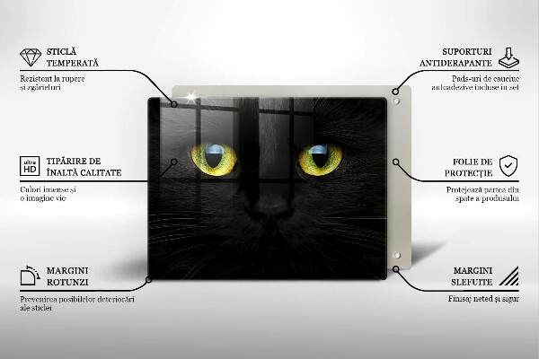 Sklenená doska na krájanie Zvieracie mačacie oči