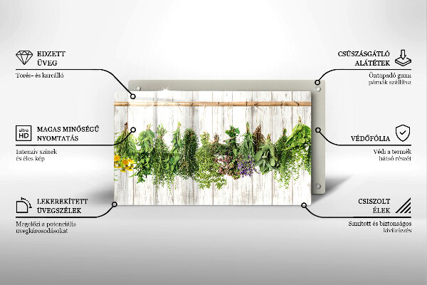 Sklenená doska na krájanie Sušené bylinky a rastliny