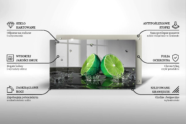 Sklenená doska na krájanie Šťavnaté limetky a voda