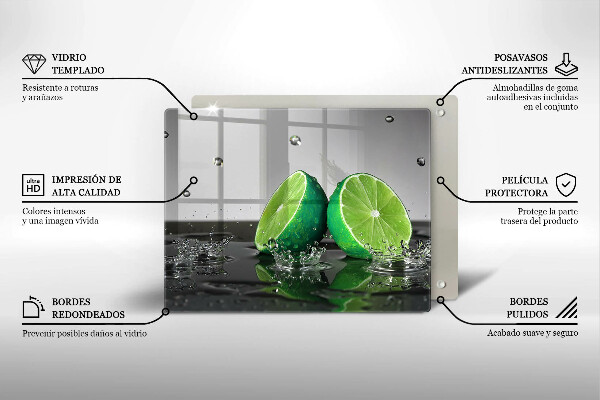 Sklenená doska na krájanie Šťavnaté limetky a voda