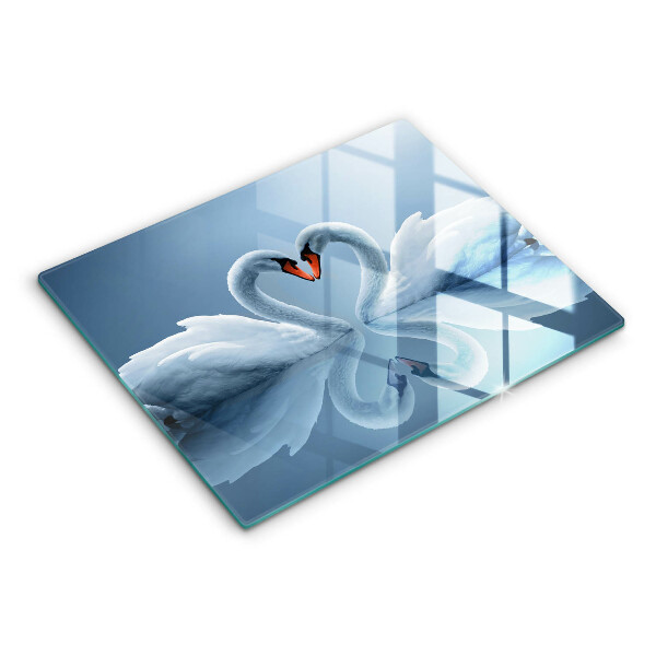 Sklenená doska na krájanie Dve labutie srdcia