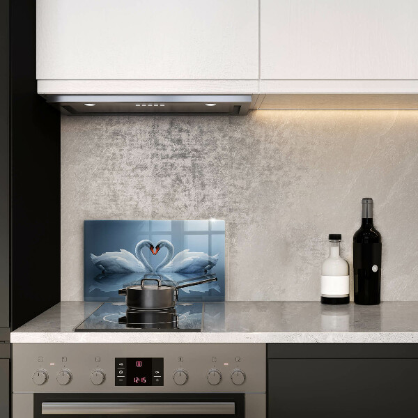 Sklenená doska na krájanie Dve labutie srdcia