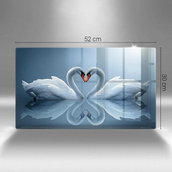 Sklenená doska na krájanie Dve labutie srdcia