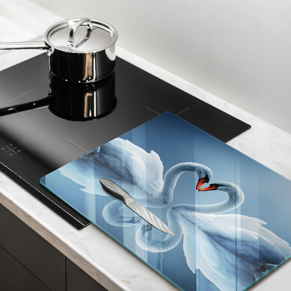 Sklenená doska na krájanie Dve labutie srdcia
