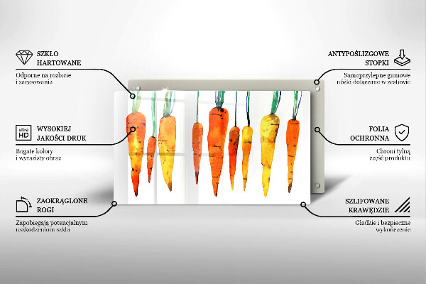 Sklenená doska na krájanie Mrkva ilustrácie