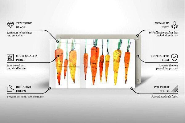 Sklenená doska na krájanie Mrkva ilustrácie