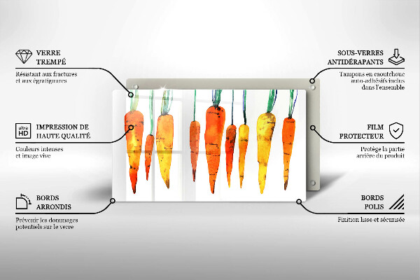 Sklenená doska na krájanie Mrkva ilustrácie