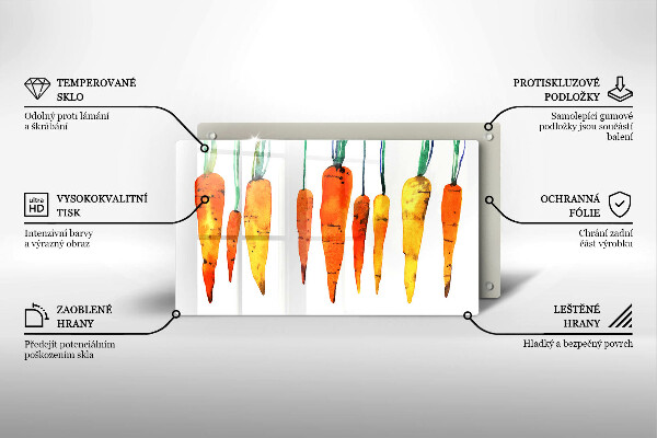 Sklenená doska na krájanie Mrkva ilustrácie