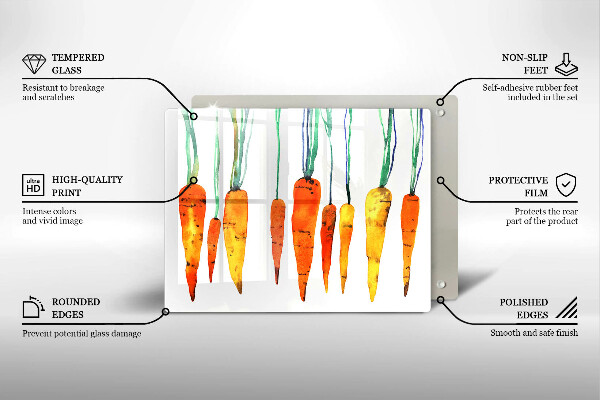 Sklenená doska na krájanie Mrkva ilustrácie