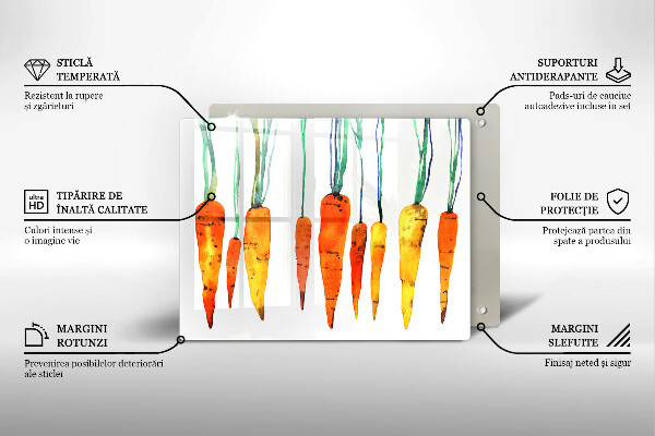 Sklenená doska na krájanie Mrkva ilustrácie