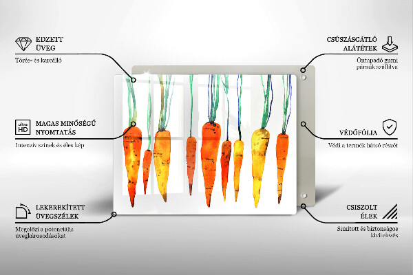 Sklenená doska na krájanie Mrkva ilustrácie