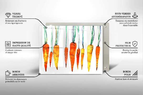 Sklenená doska na krájanie Mrkva ilustrácie