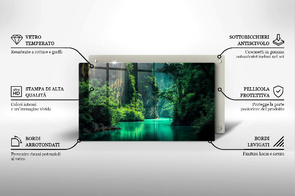 Sklenená doska na krájanie Lagúnová krajina