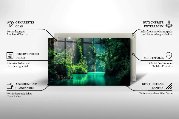Sklenená doska na krájanie Lagúnová krajina