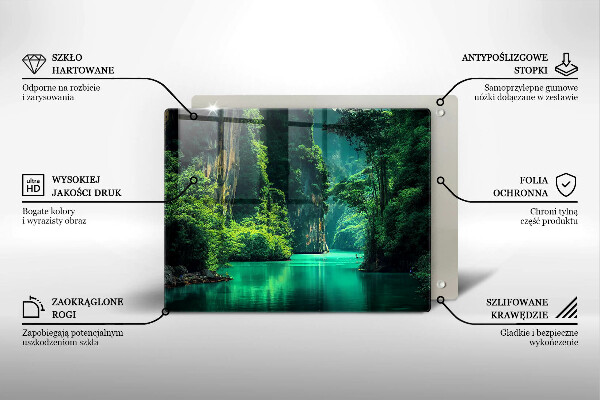 Sklenená doska na krájanie Lagúnová krajina