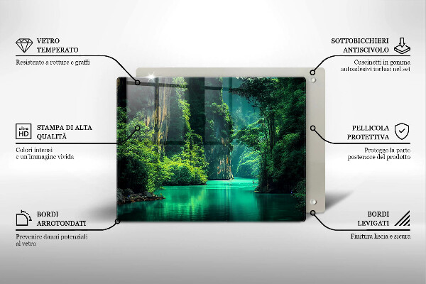 Sklenená doska na krájanie Lagúnová krajina