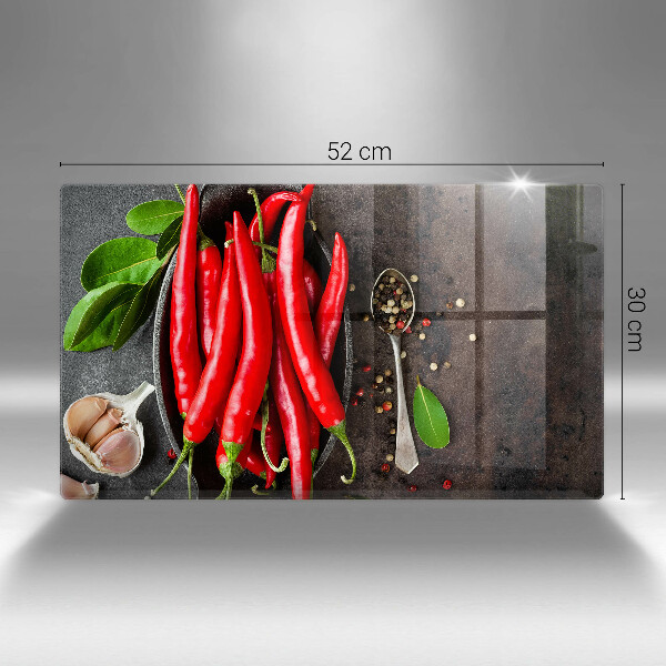 Sklenená doska na krájanie Červené chilli papričky