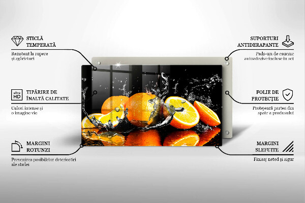 Sklenená doska na krájanie Šťavnaté oranžové ovocie