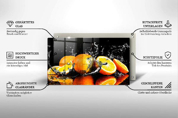 Sklenená doska na krájanie Šťavnaté oranžové ovocie