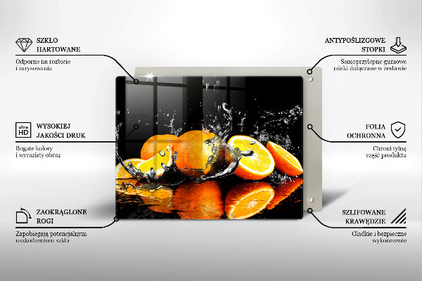 Sklenená doska na krájanie Šťavnaté oranžové ovocie