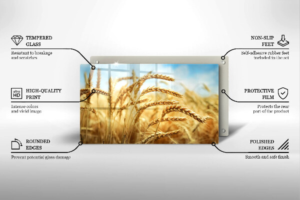 Sklenená doska na krájanie Klasy obilnín na poli