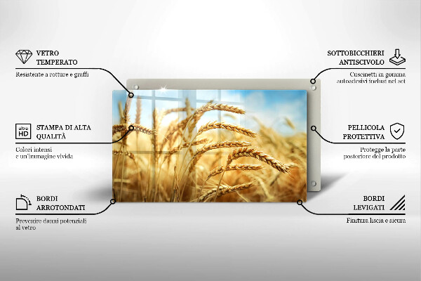 Sklenená doska na krájanie Klasy obilnín na poli