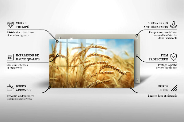 Sklenená doska na krájanie Klasy obilnín na poli