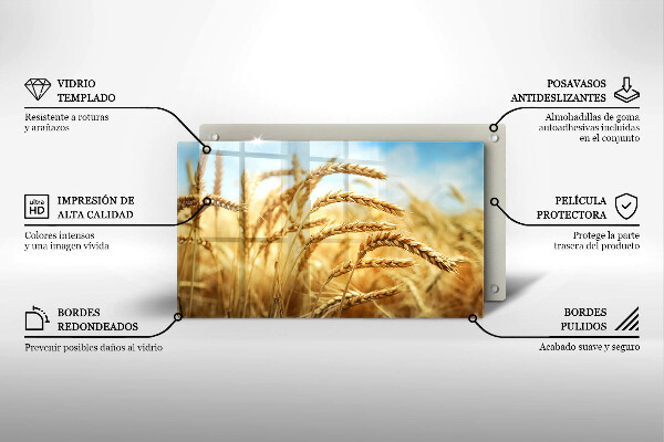 Sklenená doska na krájanie Klasy obilnín na poli