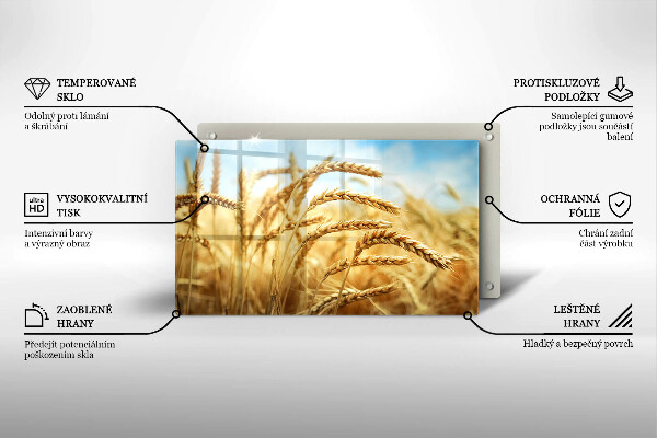 Sklenená doska na krájanie Klasy obilnín na poli