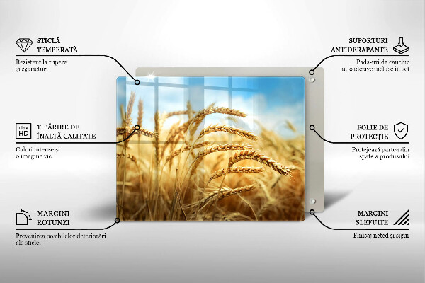 Sklenená doska na krájanie Klasy obilnín na poli