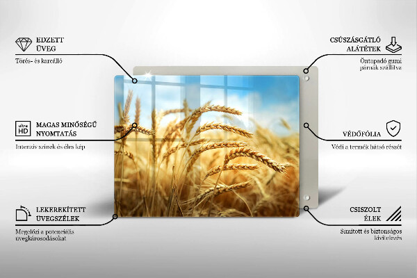 Sklenená doska na krájanie Klasy obilnín na poli