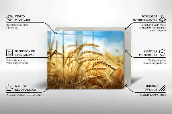 Sklenená doska na krájanie Klasy obilnín na poli