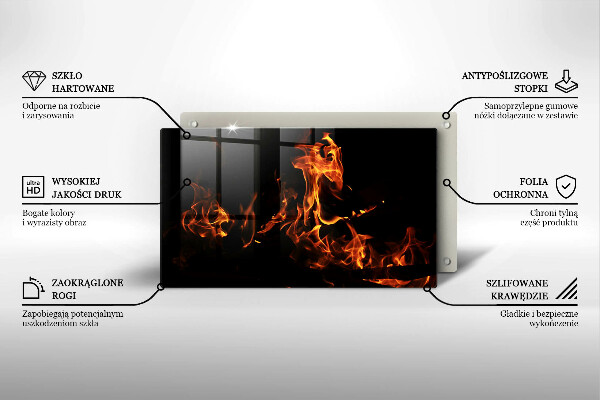 Sklenená doska na krájanie Zapáľ živý plameň