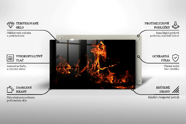 Sklenená doska na krájanie Zapáľ živý plameň