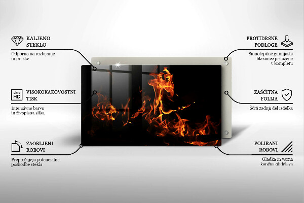 Sklenená doska na krájanie Zapáľ živý plameň
