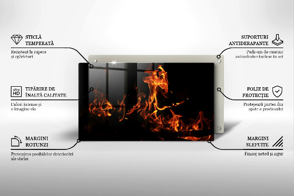 Sklenená doska na krájanie Zapáľ živý plameň