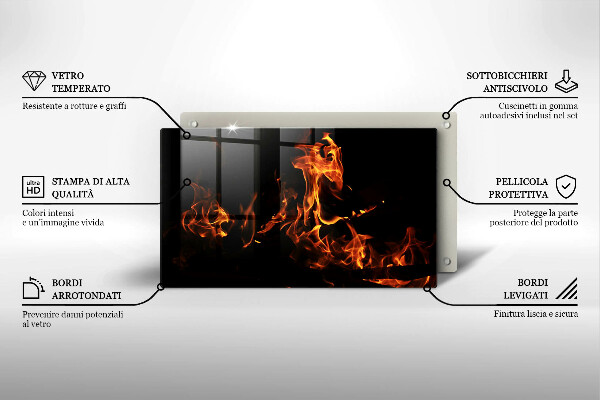 Sklenená doska na krájanie Zapáľ živý plameň