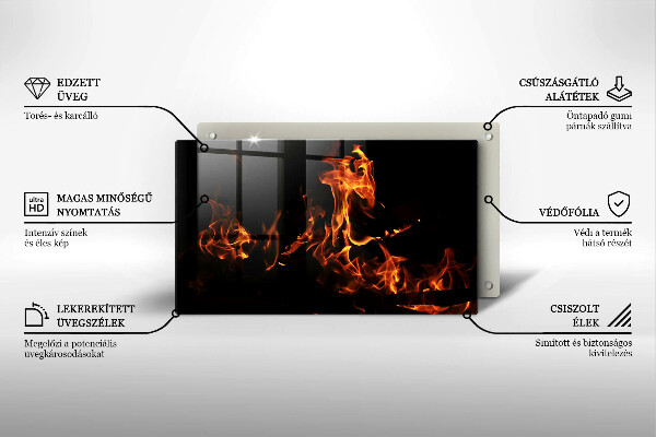 Sklenená doska na krájanie Zapáľ živý plameň