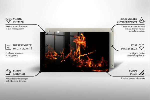 Sklenená doska na krájanie Zapáľ živý plameň