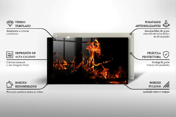 Sklenená doska na krájanie Zapáľ živý plameň