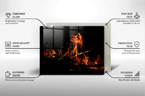 Sklenená doska na krájanie Zapáľ živý plameň