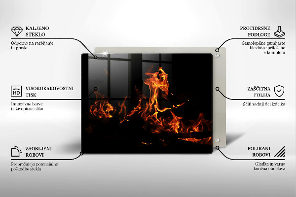 Sklenená doska na krájanie Zapáľ živý plameň
